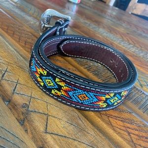 Twisted X Beaded Western Belt